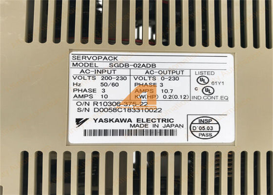 Yaskawa SGDB-02ADB AC SERVO AMPLIFIER 200-230V 3A 3 PHASE Position Control USASGM