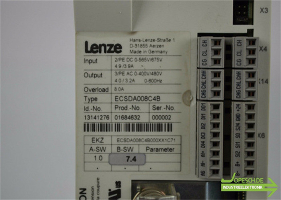 Lenze ECSDA008C4B SERVO AXIS MODULE PUSH THROUG VARIANT 0 AMP