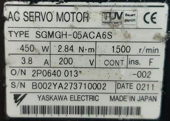 Yaskawa SGMGH-05ACA6S 0.45kw AC Servo Motor Πλαίσιο καινούριος