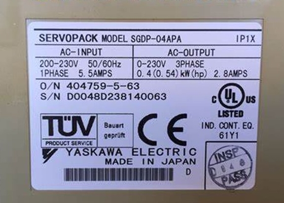 Yaskawa SGDP-04APA Ψηφιακό AC Servo Control υποστηρίζει αυξητικούς και απόλυτους κωδικοποιητές