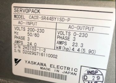 Η YASKAWA CACR-SR44BY1SD-P All Digital 4,4kW 200VAC D σειράς Servo Servopack